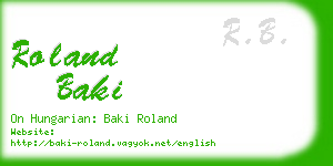 roland baki business card